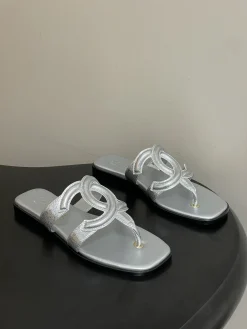 Alternative view of CHANEL Sandals & Mules Leather (Silver-Black) EU35-39 B40202606030432109
