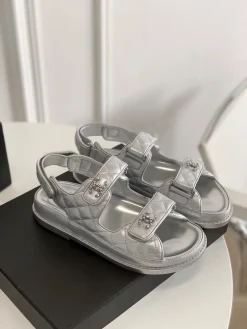 CHANEL Sandals & Mules Leather (Silver) EU35-40 B20202606030431109