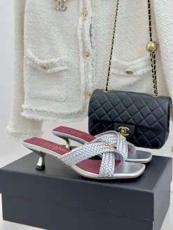 CHANEL Sandals & Mules Leather (Silver-Red) EU35-39 B40202606030433109