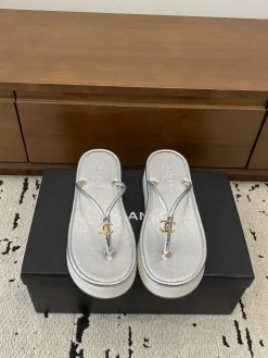 Alternative view of CHANEL Sandals & Mules Leather (Silver-White-Gold) EU35-40 B50202606030435119