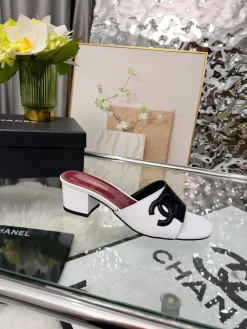 CHANEL Sandals & Mules Leather (White-Black-Red) EU35-43 A7020260603044289