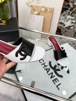 Alternative view of CHANEL Sandals & Mules Leather (White-Black-Red) EU35-43 A7020260603044289