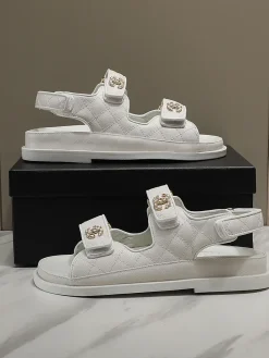 CHANEL Sandals & Mules Leather (White-Gold) EU35-40 B20202606030436109