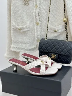 CHANEL Sandals & Mules Leather (White-Red-Gold) EU35-39 B40202606030444109
