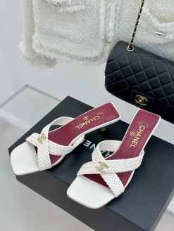 Alternative view of CHANEL Sandals & Mules Leather (White-Red-Gold) EU35-39 B40202606030444109