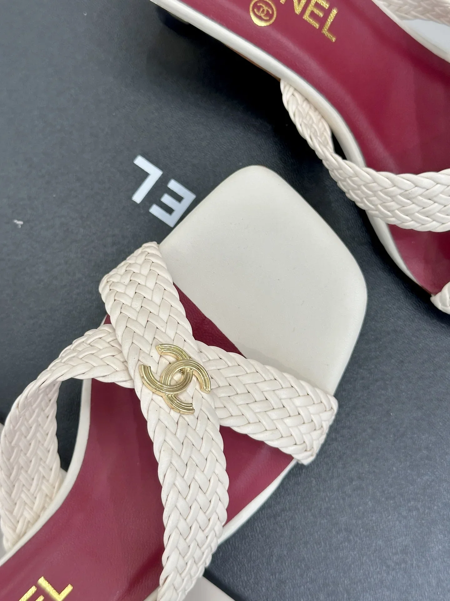 CHANEL Sandals & Mules Leather (White-Red-Gold) EU35-39 B40202606030444109 - Image 6