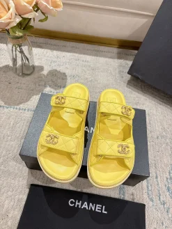 Alternative view of CHANEL Sandals & Mules Leather (Yellow) EU35-40 B20202606030445109