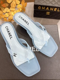 Alternative view of CHANEL Sandals & Mules PVC (Light Blue-White) EU36-41 A3020260603046179