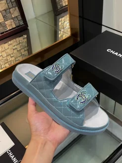 CHANEL Sandals & Mules Patent Leather (Blue) EU35-40 B20202606030469109