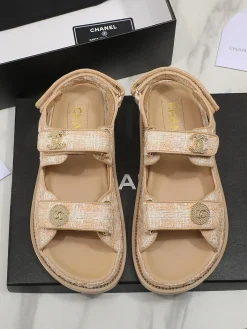 Alternative view of CHANEL Sandals & Mules Tweed (Beige-White) EU35-40 B20202606030477109