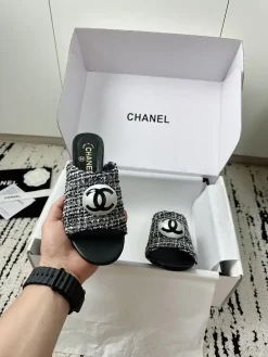 Alternative view of CHANEL Sandals & Mules Tweed (Black-White) EU35-41 B70202606030480119