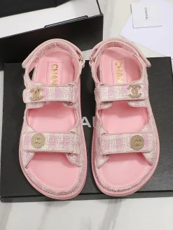 Alternative view of CHANEL Sandals & Mules Tweed (Pink-White) EU35-40 B20202606030478109