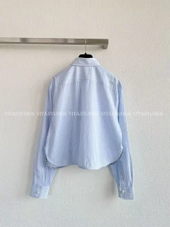 Alternative view of CHANEL Shirts & Polos Cotton (Blue-White) S-L C70202606010529149