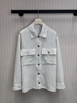 CHANEL Shirts & Polos Silk-Cotton-Linen-Polyamide (White-Black) S-M-L C95202606011519159