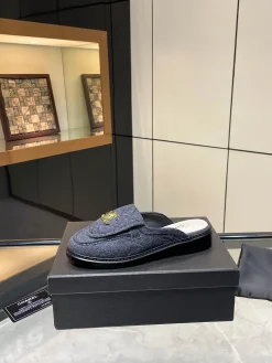 CHANEL Slides & Slippers Denim (Blue) EU35-40 B20202606030484109