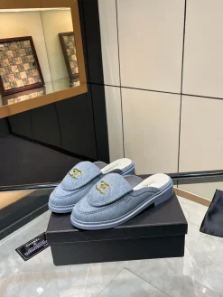 Alternative view of CHANEL Slides & Slippers Denim (Blue) EU35-40 B20202606030485109