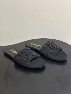 Alternative view of CHANEL Slides & Slippers Fabric (Black) EU35-39 B60202606030486119