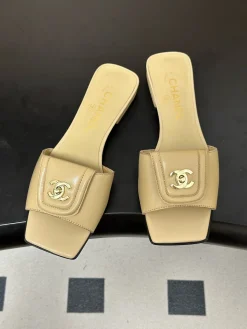 Alternative view of CHANEL Slides & Slippers Leather (Beige) EU35-39 B40202606030488109