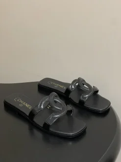 Alternative view of CHANEL Slides & Slippers Leather (Black) EU35-39 B30202606030493109