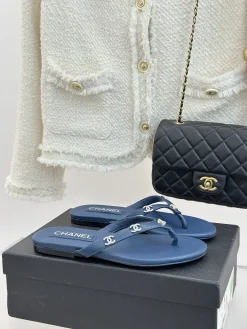 CHANEL Slides & Slippers Leather (Blue) EU35-39 B40202606030508109