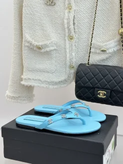 CHANEL Slides & Slippers Leather (Blue) EU35-39 B40202606030509109