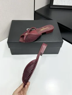 CHANEL Slides & Slippers Leather (Burgundy) EU35-41 B40202606030548109