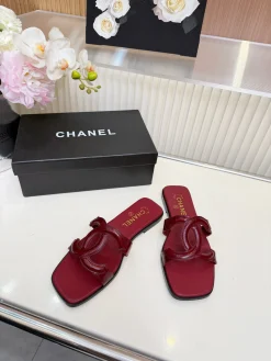Alternative view of CHANEL Slides & Slippers Leather (Red) EU36-44 B0520260603052599