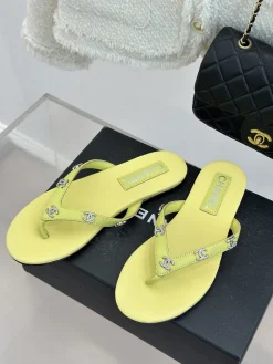 Alternative view of CHANEL Slides & Slippers Leather (Yellow) EU35-39 B40202606030545109
