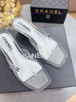 Alternative view of CHANEL Slides & Slippers PVC (Clear-White-Black) EU36-41 A3020260603055879