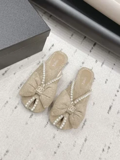 Alternative view of CHANEL Slides & Slippers Suede (Beige) EU35-41 A9020260603056899