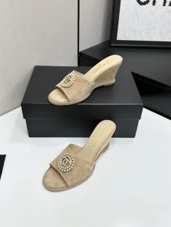 Alternative view of CHANEL Slides & Slippers Suede (Beige) EU35-41 B50202606030569119