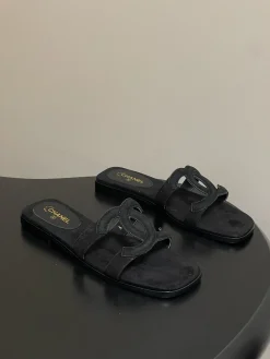 Alternative view of CHANEL Slides & Slippers Suede (Black) EU35-39 B30202606030570109
