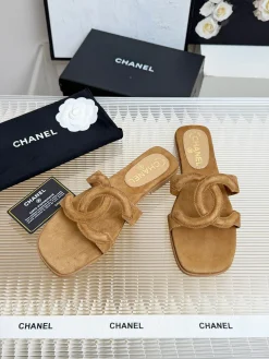 Alternative view of CHANEL Slides & Slippers Suede (Brown) EU35-40 B0020260603057699