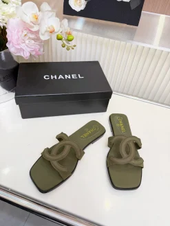 Alternative view of CHANEL Slides & Slippers Textile (Green) EU36-44 B0520260603058199