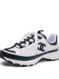 CHANEL Sneakers & Trainers Leather-Mesh (White-Black) EU35-46 B60202606030602119