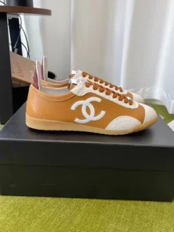 CHANEL Sneakers & Trainers Leather-Suede (Brown-White-Burgundy) EU35-41 B50202606033328119