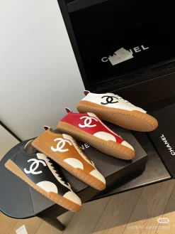 Alternative view of CHANEL Sneakers & Trainers Leather-Suede (Brown-White-Burgundy) EU35-41 B50202606033328119