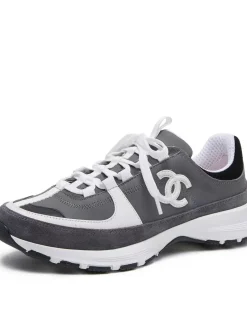 CHANEL Sneakers & Trainers Leather-Suede (Grey-White-Black) EU35-46 B60202606030600119