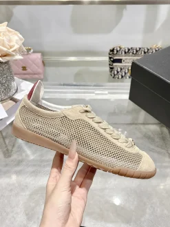 CHANEL Sneakers & Trainers Mesh-Suede (Beige-Red) EU35-41 B20202606030603109