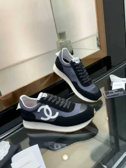 Alternative view of CHANEL Sneakers & Trainers Suede-Nylon (Black-Grey-White) EU35-39 B50202606033345119