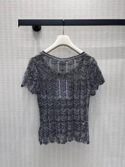 Alternative view of CHANEL Sweaters & Knitwear Nitrile Cotton (Black-White) S-L B0520260601007899