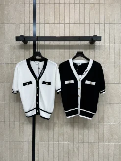CHANEL Sweaters & Knitwear Wool-Polyester-Viscose-Nylon (White-Black) S-L B0520260601033399