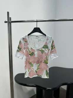 CHLOE T-shirts & Vests Cotton (White-Pink-Green) S-M-L B30202606010301109