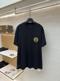 CHROME HEARTS T-shirts & Vests Cotton (Black-Neon Yellow) S-L A1020260613076179