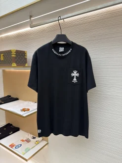 CHROME HEARTS T-shirts & Vests Cotton (Black-White) S-L A1020260613025579