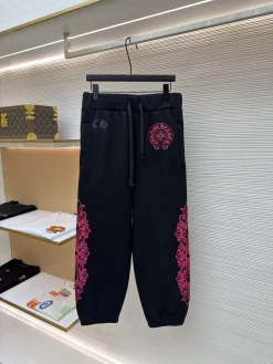CHROME HEARTS Trousers & Shorts Cotton (Black-Pink) S-XL B35202606130602119