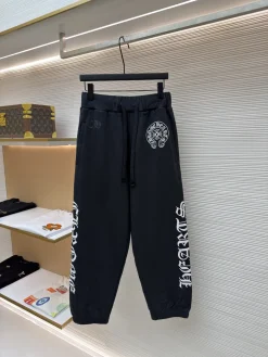CHROME HEARTS Trousers & Shorts Cotton (Black-White) S-XL B55202606130593119
