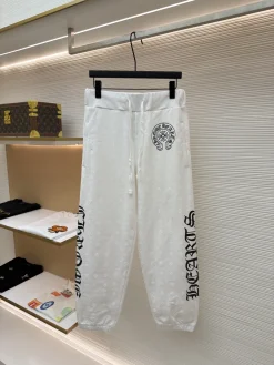 CHROME HEARTS Trousers & Shorts Cotton (White-Black) S-XL B55202606130596119