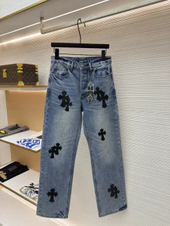 CHROME HEARTS Trousers & Shorts Denim (Blue-Black) 28-34 C45202606130054149