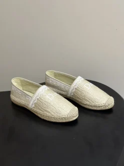 DIOR Boat Shoes & Espadrilles Canvas-Jute (Beige-White) EU35-39 B20202606030624109
